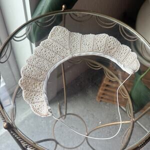 1930s Art Deco Cream Pale Mocha Beaded Bridal Tiara